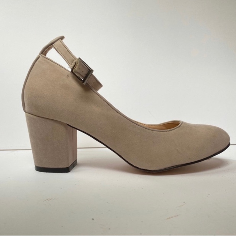 J. Adams Ankle Strap Block Heel Pumps, Suede, Size 7.5
